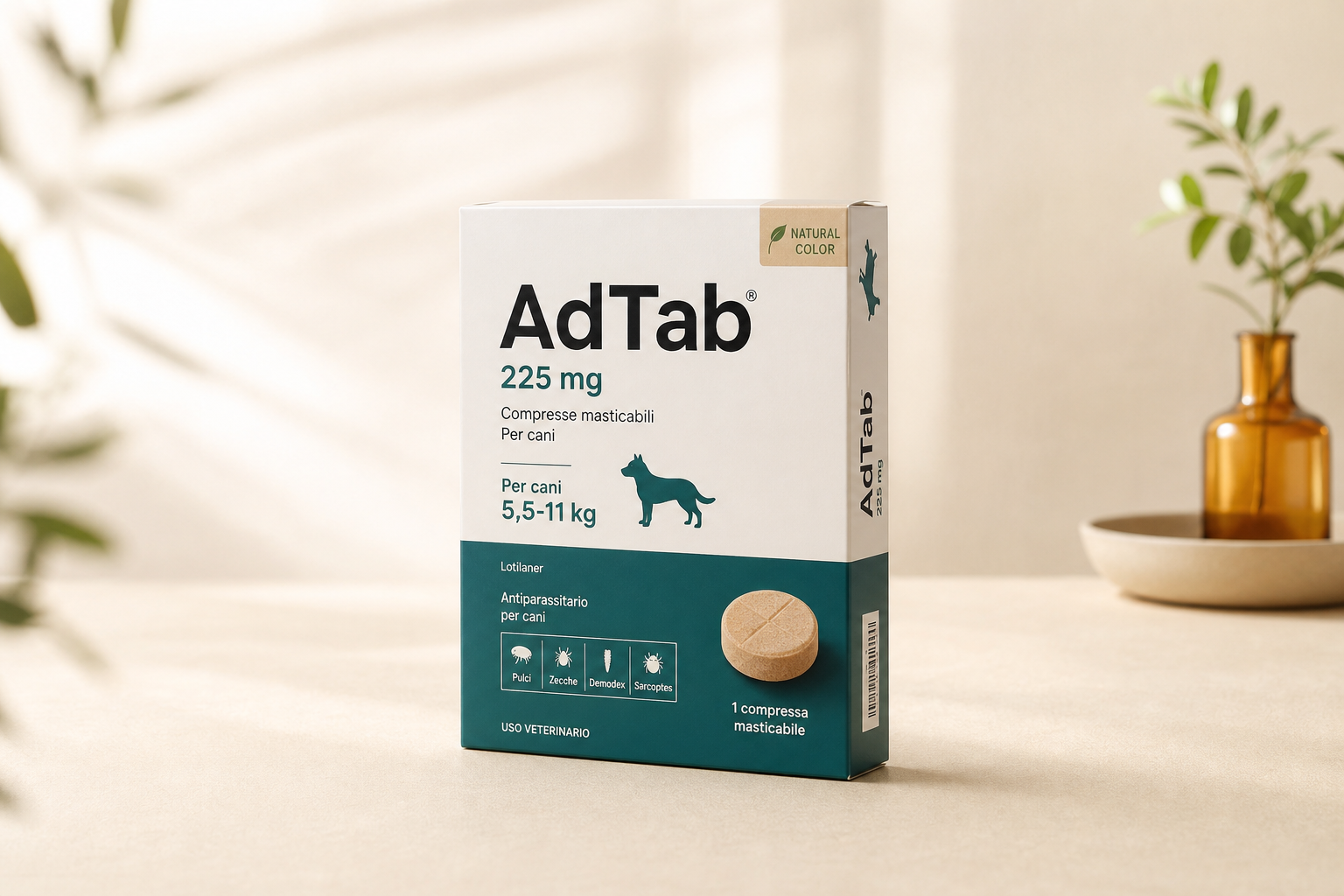 Confezione AdTab 225 mg per cani da oltre 5,5 a 11 kg